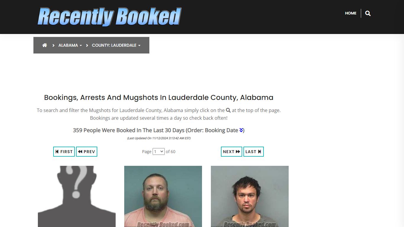 Bookings, Arrests and Mugshots in Lauderdale County, Alabama