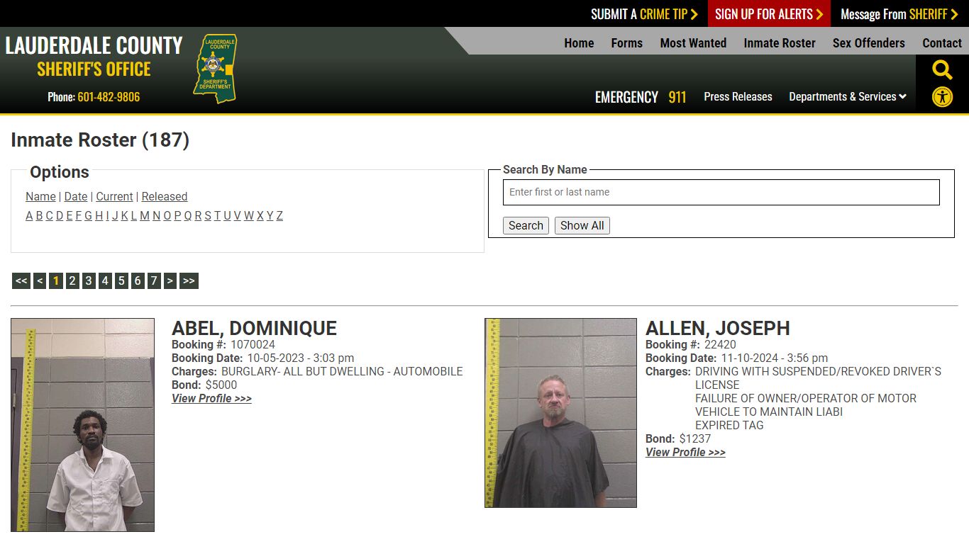 Inmate Roster - Current Inmates - Lauderdale County Sheriff